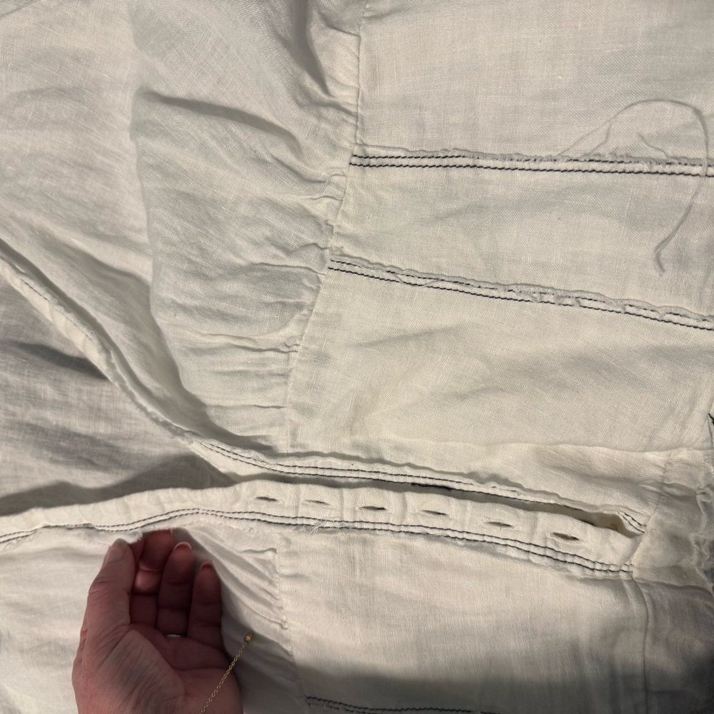 By Anthropologie Chic White Button-Down Midi Dress Size LP - Picture 10 of 14